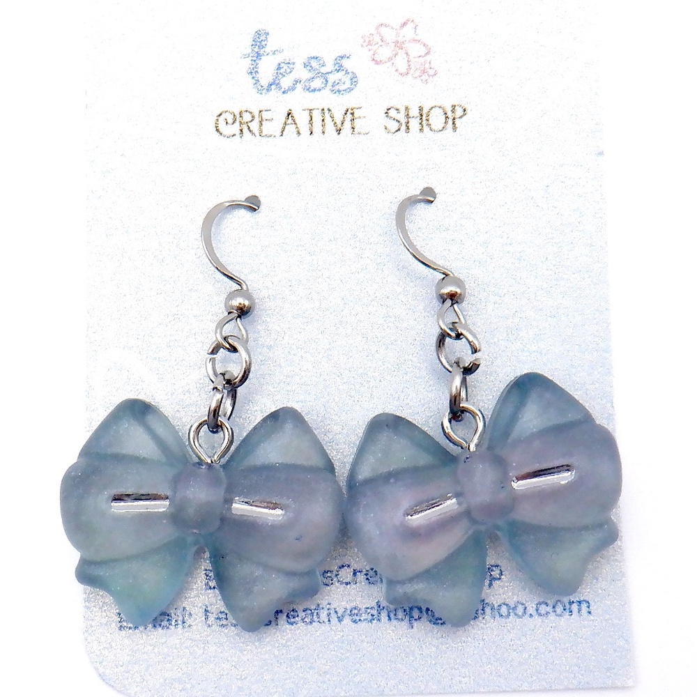Handmade Resin Bow Earrings NEW